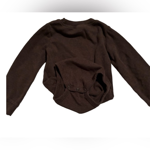 Carters 24 Month Brown Boys Football Cotton Longsleeve Onsie - Picture 3 of 4